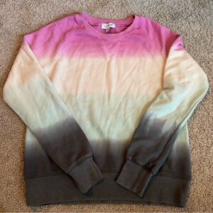 Evereve Tie Dye Ombré Sweatshirt Pink Green Gray – Size XS